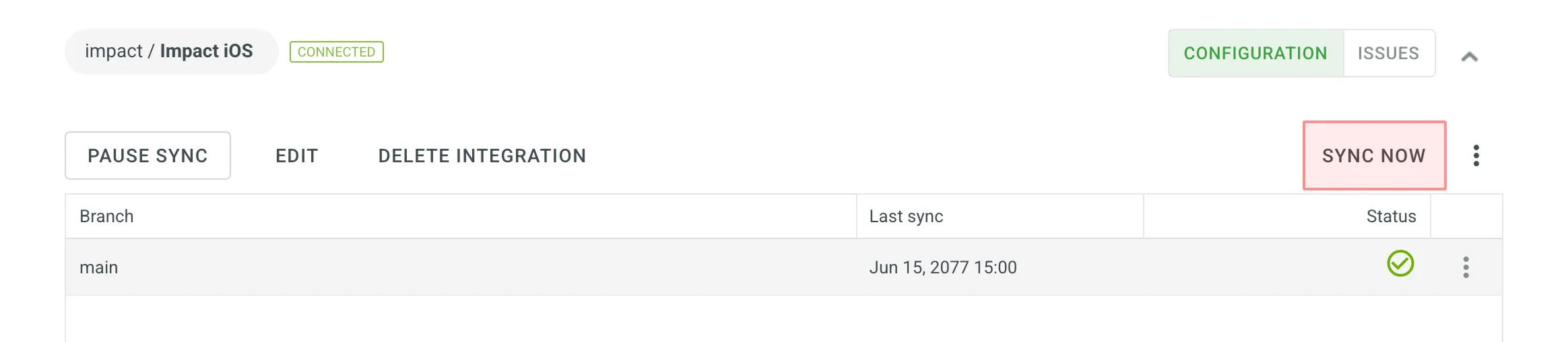 Integration Sync Now